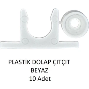 Plastik PVC Sineklik Kapı Çıtçıtı (Tutucu) 10 Adet Beyaz