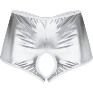 Gri Deri Görünümlü Özel Bölgesi Açık String Külot