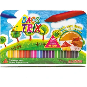 Dacstrix Üçgen Mum Boya 12'li Set Ergonomik Tasarım Renkli Çantalı