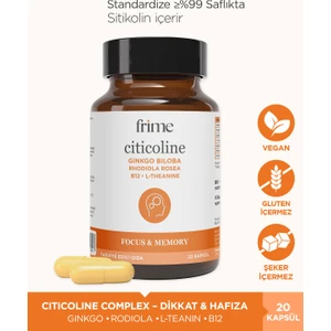 Focus, Enerji, Sitikolin, Rhodiola, Ginkgo Biloba, B12, L Theanine
