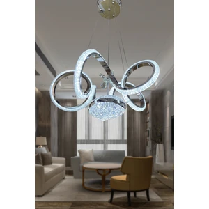 Kıvrım Eliza Tek Toplu Simli Slikonlu Modern Oturma LED Avizesi