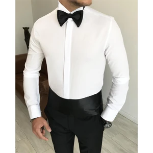 Terzi Adem İtalyan Kesim Damatlık Slim Fit Ata Yaka Erkek Gömlek T3470