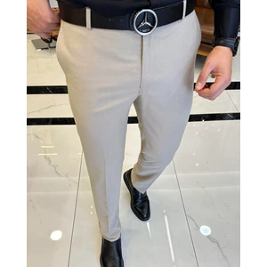 Terzi Adem İtalyan Kesim Slim Fit Mevsimlik Bej Kumaş Pantolon T3480