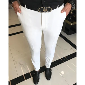 Terzi Adem İtalyan Stil Slim Fit Erkek Kumaş Pantolon Ekru T4813