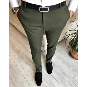 Terzi Adem Italyan Stil Slim Fit Erkek Kumaş Pantolon Yeşil T6533