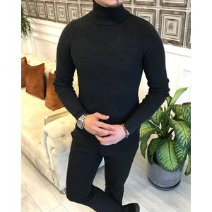 Terzi Adem İtalyan Stil Triko Balıkçı Yaka Boğazlı Kazak Antrasit T3921