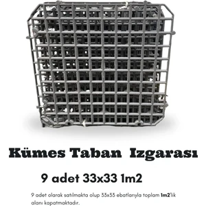9 Adet 33X33 1m2 Kümes Izgarası