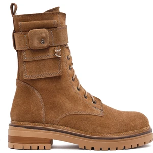 Kadın Taba Fermuarlı Süet Deri Bot 25WFD183110