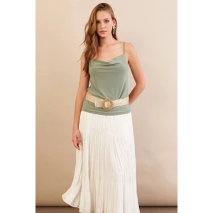 Kadın Çağla Melanj Degaje Yaka Bluz LPP1286-90