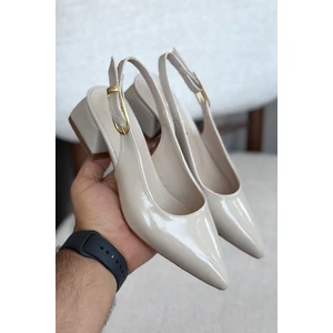 Kadın Mely Tokalı Kısa Topuklu Ayakkabı - Ten-Rugan