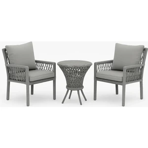 Alya Raddan 1+1 Bistro Set Minderli 2 Kişilik Raddan Oturma Grubu Camlı Sehpa Bahçe Balkon Teras Set