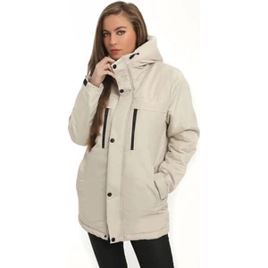 Kadın Polarlı Kürklü Su ve Rüzgar Geçirmez Kapüşonlu Kışlık Mont & Kaban & Parka