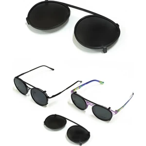 2 Adet Gözlük Klipsi Polarize Yuvarlak