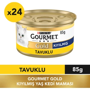 Gold Kıyılmış Tavuklu Konserve Yetişkin Kedi Maması 24 x 85 G