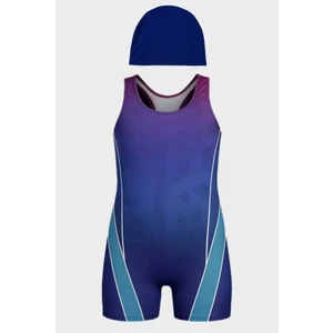 Kız Cocuk Yüzücü Şortlu Boneli Mayo Takımı 11904