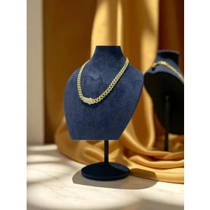 9 mm 18K Altın Kaplama Özel Tasarım Gümüş Gurmet Kolye