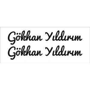 Kişiye Özel 2 Adet İsim Soyisim El yazısı Araba Motosiklet Sticker