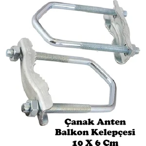 Çanak Anten Balkon Kelepçesi 10 x 6 cm Standart U Şeklinde (2’li Paket)