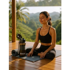 Otomatik Kapak Silikon Tutacaklı Klipsli Siyah Matara 700 ml - MT0029