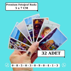 Kişiye Özel Premium Fotoğraf Baskısı 32 Adet 5x7 Cm 
(Fotoğraf Gönderilmelidir)