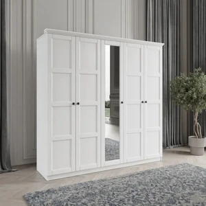 Toprak 5 Kapaklı Bazalı Gardırop Tamamı Mdf