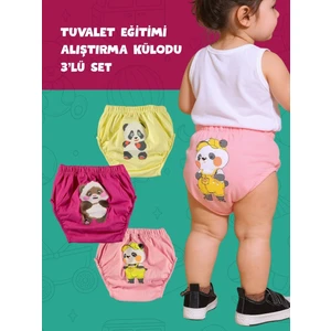 Kız Çocuk 3'lü Tuvalet Eğitimi Alıştırma Külodu Seti