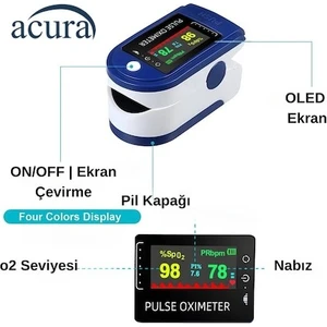 Ac-60 Oksimetre OLED Ekranlı Nabız ve Oksijen Ölçer