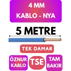Öznur 4 mm Nya Kablo Metre Seçenekli (Mavi)