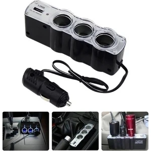 Hyundai Getz Uyumlu 3 Port + 1 USB Oto Araç Çakmaklık Çoğaltıcı Çoklayıcı