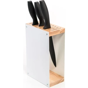 Doğal Ahşap Metal Bıçak Standı, Mutfak Bıçak Rafı, Bıçak Standı (Bıçak Dahil Değildir)