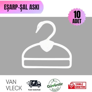 10’lu Kuğu Model Şal Eşarp Atkı Askısı – Kaliteli Plastik, Beyaz Siyah Şeffaf Renk Seçenekli
