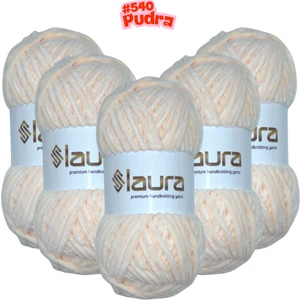 Kadife El Örgü İpi, 5'li Paket, 5X100 Gr. 120 Mt., %100 Mikro Polyester