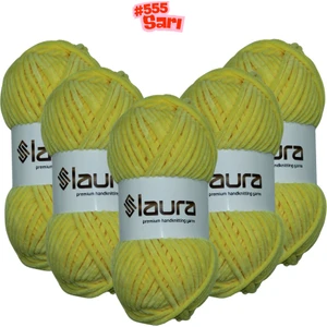 Kadife El Örgü İpi, 5'li Paket, 5X100 Gr. 120 Mt., %100 Mikro Polyester