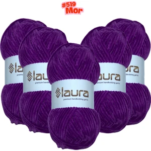 Kadife El Örgü İpi, 5'li Paket, 5X100 Gr. 120 Mt., %100 Mikro Polyester