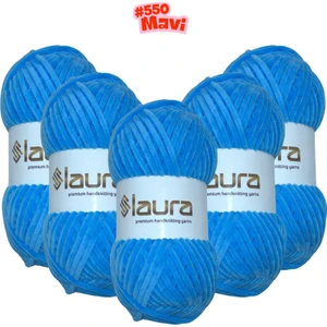 Kadife El Örgü İpi, 5'li Paket, 5X100 Gr. 120 Mt., %100 Mikro Polyester