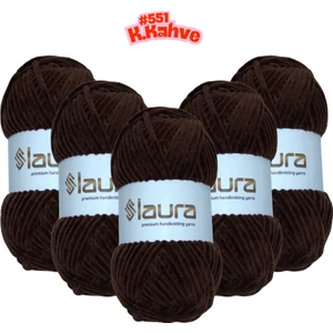 Kadife El Örgü İpi, 5'li Paket, 5X100 Gr. 120 Mt., %100 Mikro Polyester
