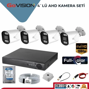 Go Vision 4'lü 2 Mp Ahd Kamera Seti- 3.6mm Full Color Serisi