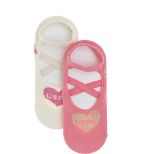 U.S. Polo Assn. Kız Çocuk Sim Detaylı 2'li Babet Çorabı 50311331-VR041