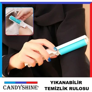 Çanta Cep Boy Yıkanabilir Tüy Toz Kırıntı Toplayıcı Yapışkanlı Yıkanabilir Rulo