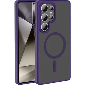 Galaxy S25 Ultra Kılıf M-Safe Şarj Özellikli Mat Arka Yüzey Piar Sio Kapak - Derin Mor