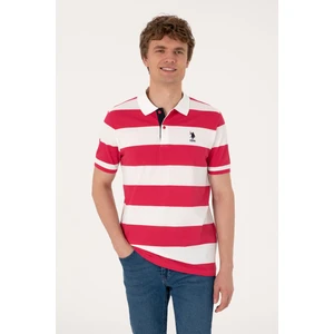 U.S. Polo Assn. Erkek Regular Fit Vişne Polo Yaka Çizgili Tişört 50306827-VR223