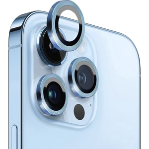 iPhone 13 Pro / 13 Pro Max Kamera Lens Koruyucu ''Safir Cam & Kolay Kurulum'' (Mavi)