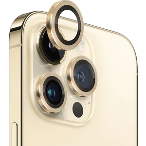 iPhone 13 Pro / 13 Pro Max Kamera Lens Koruyucu ''Safir Cam & Kolay Kurulum'' (Altın)