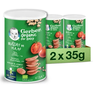 Organik Buğday ve Yulaflı , Domates, Havuç ve Soğanlı Bebek Atıştırmalığı 35 gr x 2 Adet