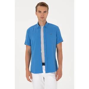 U.s. Polo Assn. Erkek Indigo Gömlek Kısa Kollu 50306328-VR028