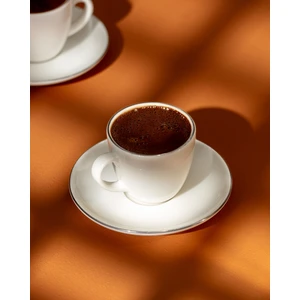 Madame Coco Navarre 6 Kişilik 12 Parça Kahve Fincan Takımı - Beyaz/silver - 85 ml