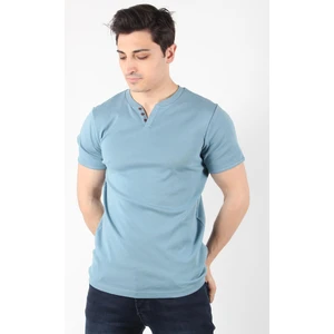 2122 Üç Düğme Hakim Yaka Ribana Modern Fit T-shirt