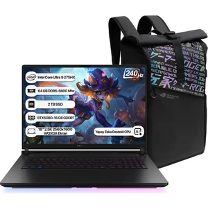 Rog Strix Scar 18 G835LW-SA129 Intel Core Ultra 9 275HX Npu 13 Tops 64GB 2tb SSD RTX5080-16GB Freedos 18" 2.5k 240Hz Wqxga Taşınabilir Bilgisayar