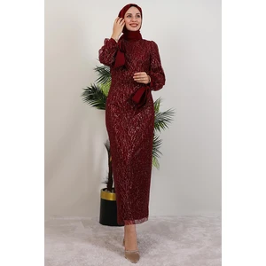 Dicle Tesettür Elbise Bordo