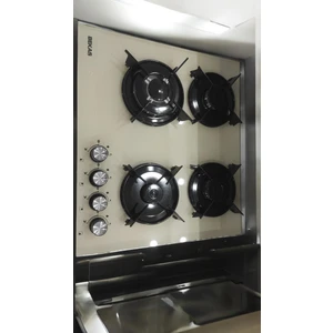 Sönme Emniyetli Düğmeden Çakmaklı 4 Gözü Gazlı Ankastre(Gömme) 4 Lü Cam Ocak